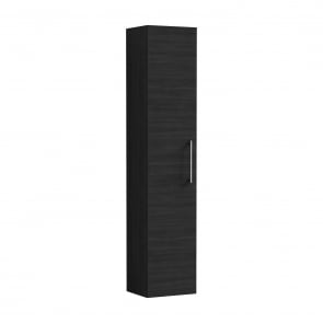 Nuie Arno Wall Hung 1-Door Tall Unit 300mm Wide - Black Woodgrain