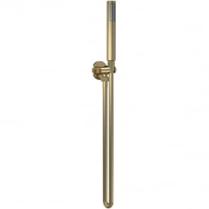 Nuie Arvan Round Pencil Shower Handset with Hose and Bracket - Brushed Brass