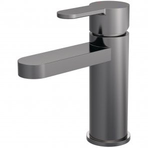 Nuie Arvan Mono Basin Mixer Tap with Push Button Waste - Brushed Pewter