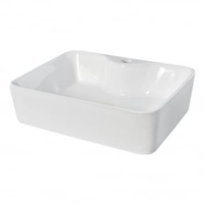 Nuie Vessel Square Sit-On Countertop Basin 485mm Wide - 1 Tap Hole