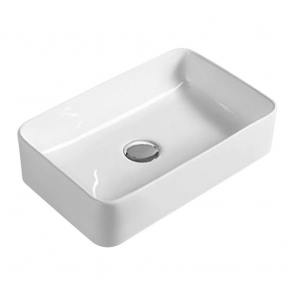 Nuie Vessel Rectangular Sit-On Countertop Basin 365mm Wide - White