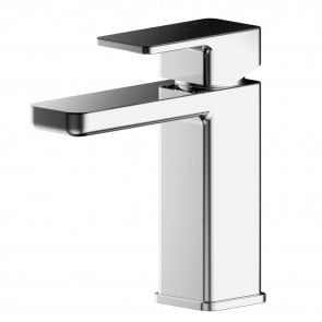 Nuie Windon Mini Mono Basin Mixer Tap with Push Button Waste - Chrome