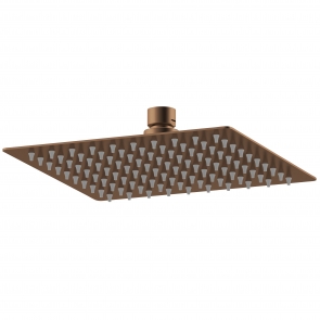 Nuie Square Fixed Shower Head 200mm x 200mm - Brushed Bronze