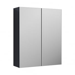 Nuie Parade 2-Door Mirrored Bathroom Cabinet 600mm Wide - Satin Anthracite