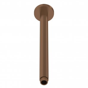 Nuie Round Ceiling Mounted Shower Arm 300mm Length - Brushed Bronze
