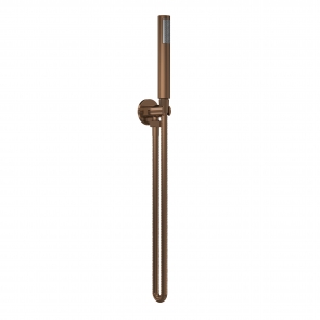 Nuie Round Pencil Shower Handset with Hose and Bracket - Brushed Bronze