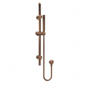 Nuie Round Slider Rail Shower Kit with Outlet Elbow - Brushed Bronze