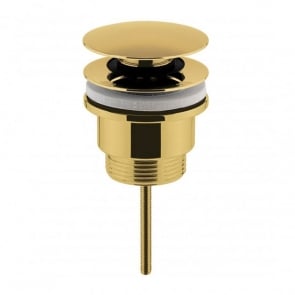 Nuie Universal Push Button Basin Waste Slotted/Un-Slotted - Brushed Brass