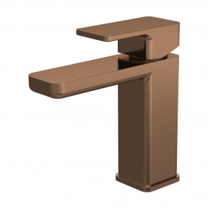 Nuie Windon Mono Basin Mixer Tap with Push Button Waste - Brushed Bronze