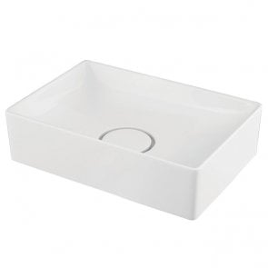 Orbit Edge Sit-On Countertop Basin with Waste Cover 420mm Wide - 0 Tap Hole