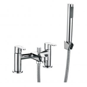 Orbit Endo Bath Shower Mixer Tap Pillar Mounted with Kit and Wall Bracket - Chrome