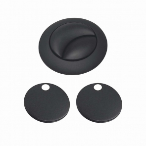 Orbit Seat Hinge Cover and Cistern Push Button - Black