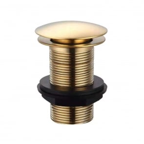 Prestige Nero Round Clicker Basin Waste Unslotted - Brushed Brass