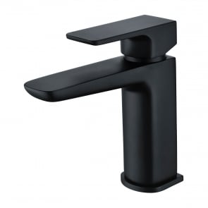 RAK Moon Mono Basin Mixer Tap with Clicker Waste - Black