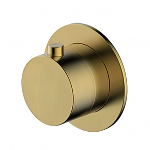 RAK Petit Round Concealed Single Outlet On/Off Valve - Brushed Gold