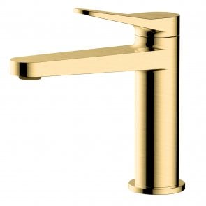 RAK Petit Round Standard Basin Mixer Tap - Brushed Gold