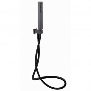 RAK Square Shower Handset with Hose and Bracket - Black