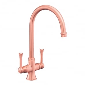 Rangemaster Estuary Dual Lever Kitchen Sink Mixer Tap - Brushed Copper