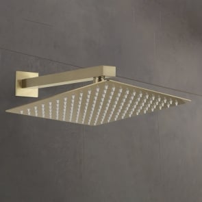 Sagittarius Almeda Fixed Shower Head and Arm 250mm x 250mm - Brushed Brass