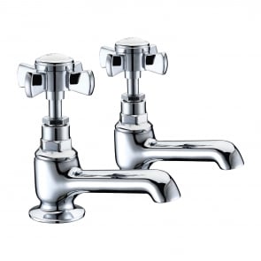 Signature Greenwich Basin Taps Pair Pillar Mounted - Chrome