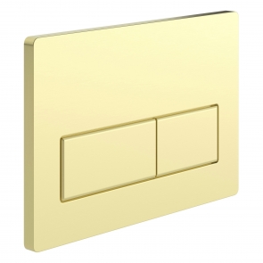 Signature Rectangle Push Button Dual Flush Plate - Brushed Brass