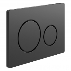 Signature Round Push Button Dual Flush Plate - Black