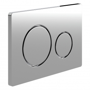 Signature Round Push Button Dual Flush Plate - Chrome