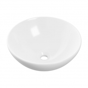 Signature Bella Round Countertop Basin 420mm Wide 0 Tap Hole - White