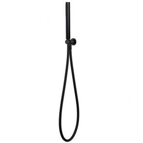 Delphi Round Shower Handset with Shower Hose and Bracket - Black