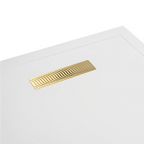 Traymate TMUK Linear Waste Cover - Brushed Brass