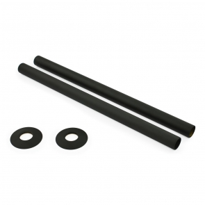 West 300mm Radiator Valve Pipe Sleeve Kit Pair - Satin Black