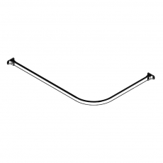 AKW L-Shaped Shower Curtain Rail 1000mm x 2000mm Including Fittings