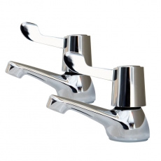 AKW Lever Handle Bath Taps Pair - Chrome