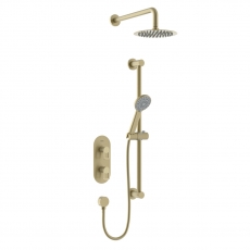 Bristan Saffron Dual Concealed Mixer Shower with Shower Kit and Fixed Head - Brushed Brass