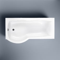 Carron Sigma P-Shaped Curved Shower Bath 1800mm x 750mm/900mm