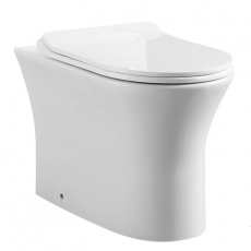 Delphi Fluid Rimless Back to Wall Toilet White - Slim Soft Close Seat