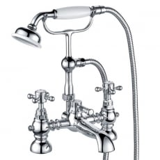 Delphi Formby Bath Shower Mixer Tap with Shower Kit Pillar Mounted - Chrome