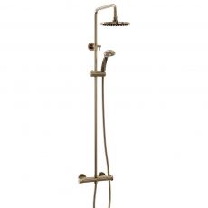 Delphi Harik 2 Thermostatic Bar Mixer Shower with Fixed Head and Shower Kit - Brushed Brass