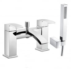 Delphi Knole Bath Shower Mixer Tap with Shower Kit Pillar Mounted - Chrome