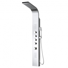 Delphi Stream Thermostatic Shower Panel with Waterfall - Stainless Steel