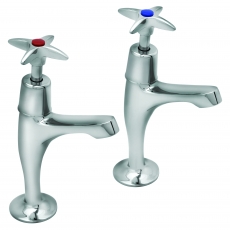 Deva Kitchen Sink Taps Pair Cross Handle - Chrome