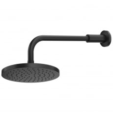 Deva Krome Fixed Shower Head and Arm - Matte Black