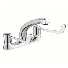 Deva Lever Action Deck Mounted Kitchen Sink Mixer Tap - 6 inch Levers - Chrome