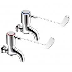 Deva Lever Action 6 Inch Bib Taps Pair - Chrome