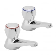 Deva Profile Bath Taps Pair - Chrome (with Metal Backnuts)