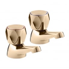 Deva Profile Modern Basin Taps Pair - Gold