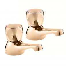 Deva Profile Modern Bath Taps Pair - Gold