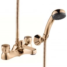 Deva Profile Deck Mounted Bath Shower Mixer Tap Gold