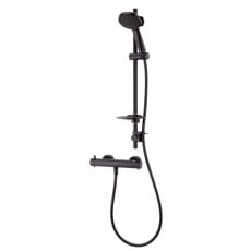 Deva Kiri Satinjet MK2 Cool Touch Bar Shower Valve With Easy Fit Shower Kit - Matt Black