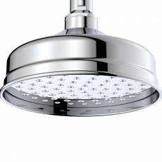 Deva 6 Inch Traditional Shower Head with Swivel Joint Chrome